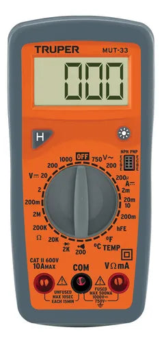 Tester Multimetro Digital 10 A Profesional Truper MUT-33