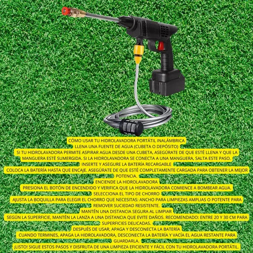 Hidrolavadora Inalámbrica Portátil Recargable 48v 2 Baterías
